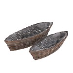 Pflanzschiffchen Rattan dunkel 46/55cm